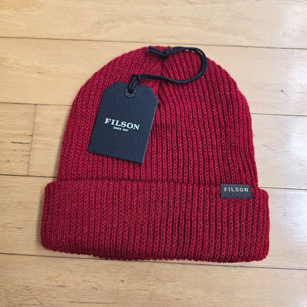 Filson | Watch Cap burgundy red wool knit beanie